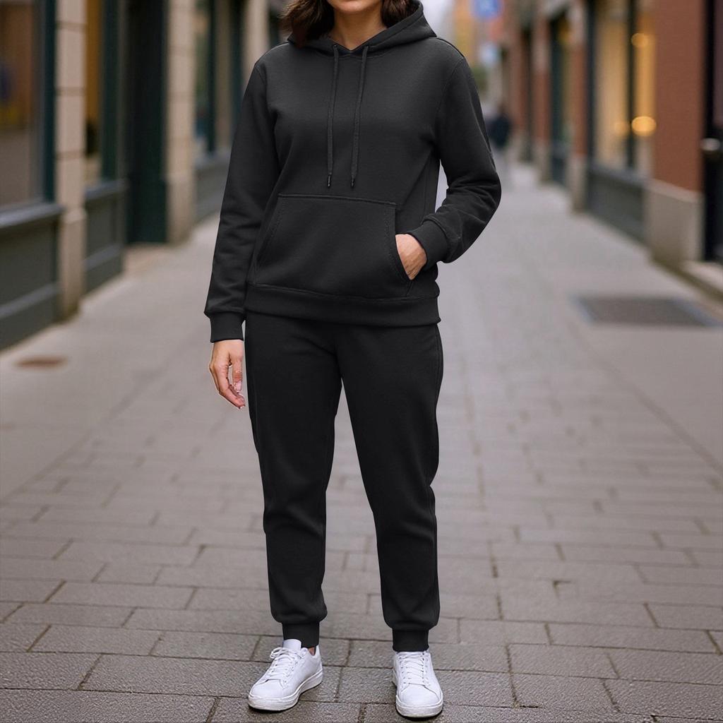 Fashionable Women's Casual Sweatshirt Hooded Sports Suit