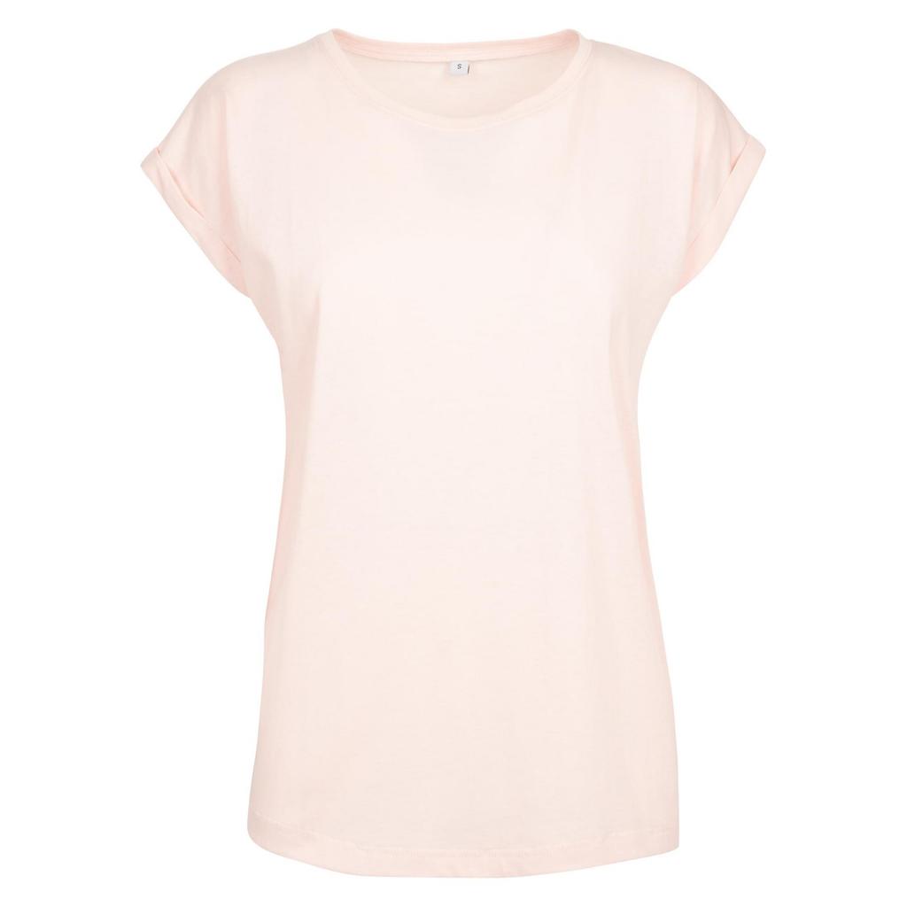 Build Your Brand Womens/Ladies Cotton Extended Shoulder T-Shirt