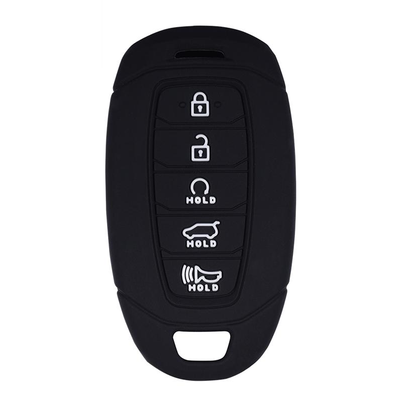 Lcyam Key Fob Cover Silicone Case Remote Holder Compatible With     Hyundai Palisade Elantra Keyless Push Start