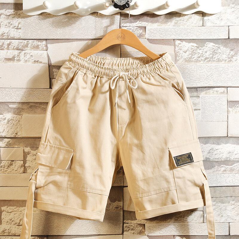 2025 New Men Summer Fashion Men Solid Color Shorts Men Casual Cargo Shorts Male Streetwear Shorts Men Loose Straight Short Pants