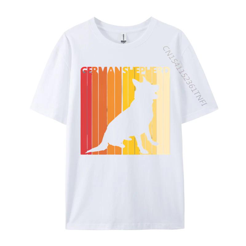 Немецкая овчарка Силуэт Породы Собак Футболка Приталенная Взрослая Топ Футболки Хлопковые Топы Рубашка Удобная Мужские Футболки S