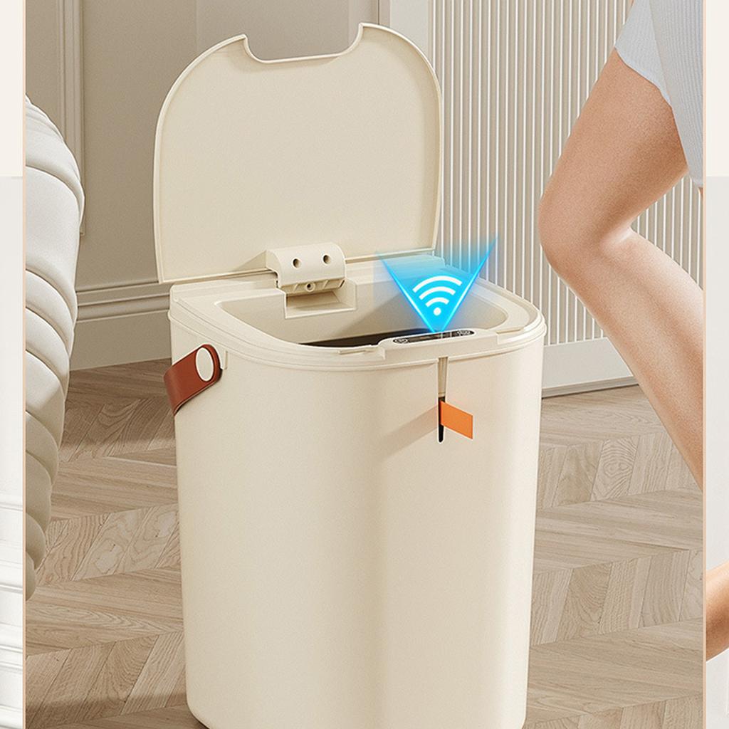 20L Sensor Trash Can with Handle ABS Automatic Induction Touchless Garbage Can for Bathroom