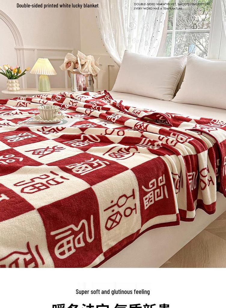 Hundred Blessings Wedding & Engagement Flannel Blanket - Cozy Gift for Office, Air Conditioning, or New Year Celebrations.