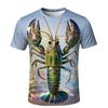 Funny Crayfish Graphic Short Sleeve Children's Clothing Boy Tshirt Fashion Casual Kids Summer Clothes Girl Clothes O-Neck Tops