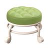 Low Height Rolling Stool with 360 Degrees Wheels Faux Leather Sponge Filled Cushion Modern Home