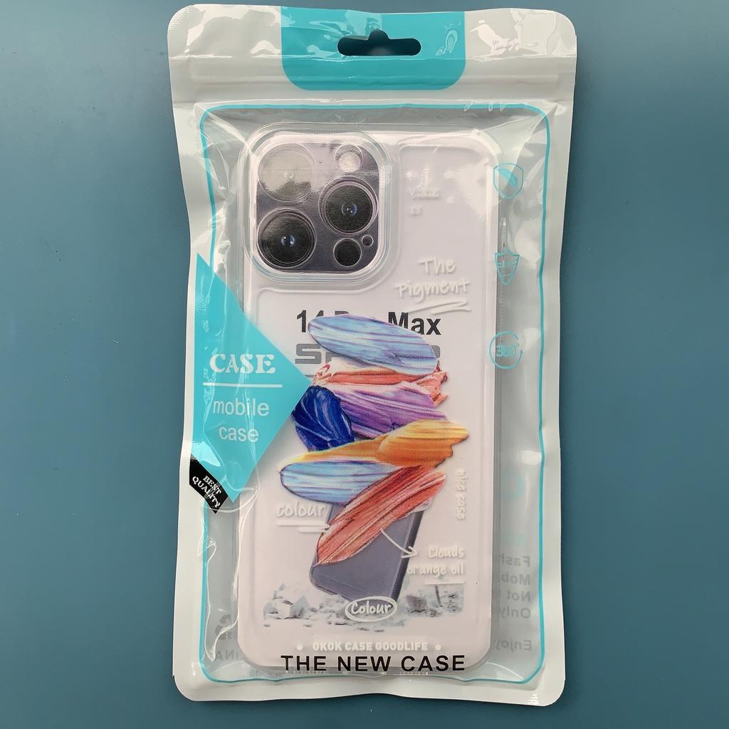 Shilai Run Mobile Phone Case Suitable for IPhone16promax Transparent Couple Creative Painting 15/14 Protection Case