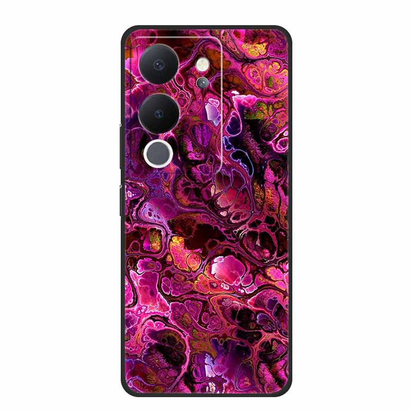 Funda For Vivo V30 Lite Case Cute Cartoon Cat Black Silicone Shockproof Soft Phone Cases For Vivo V30 Lite Back Cover Case Bag