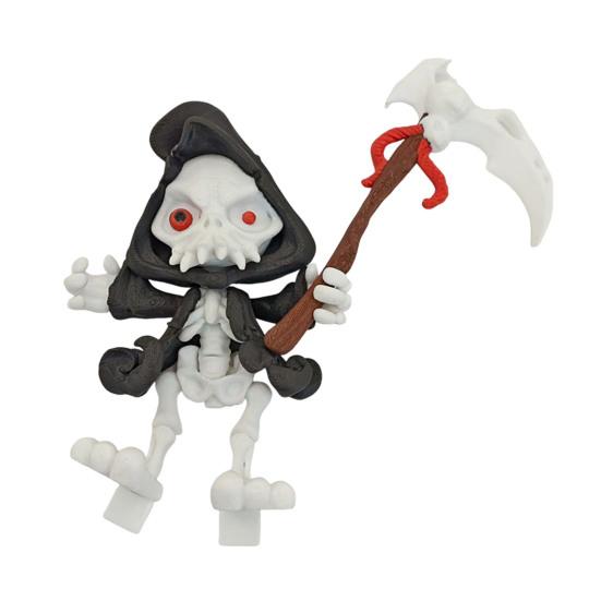 Grim Reaper Action Figure 3D Printed Articulated Reaper Toy Collectible Spooky Action Figure for Halloween Desktop Decoration