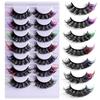 7 Pairs of Colored Hair-fried False Eyelashes with Multi-layer Thick Cross Mink Fur Lashes Mink Individual Lashes Extension Eyelashes Extension Kit