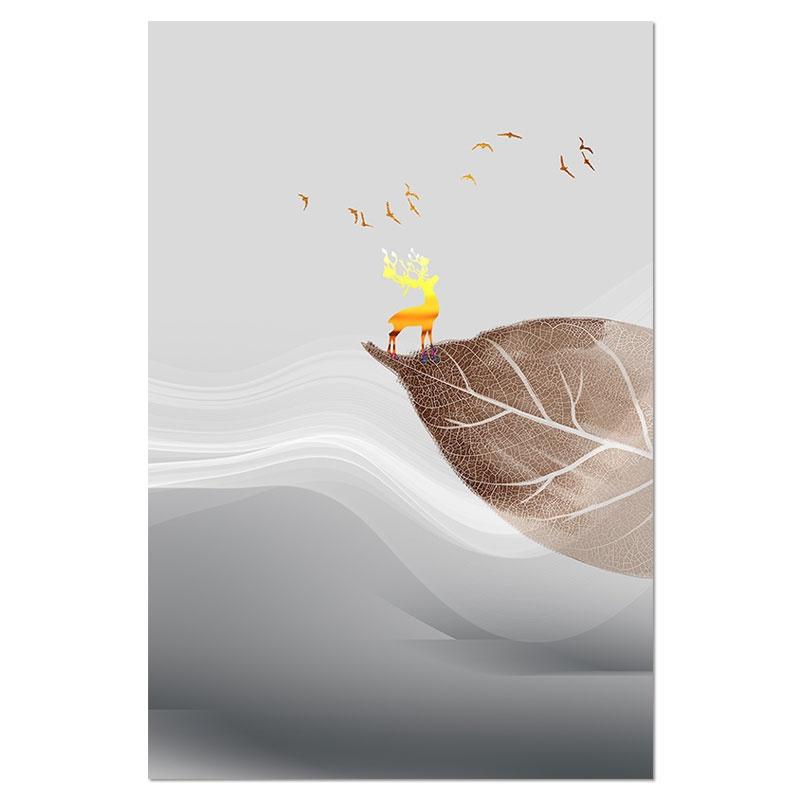 Abstraktes Schwarz-Weiß-Pflanzenposter Leinwanddruck Blätter Wandkunst Bild Modern Minimalistisch Wohnzimmer Dekorative Malerei