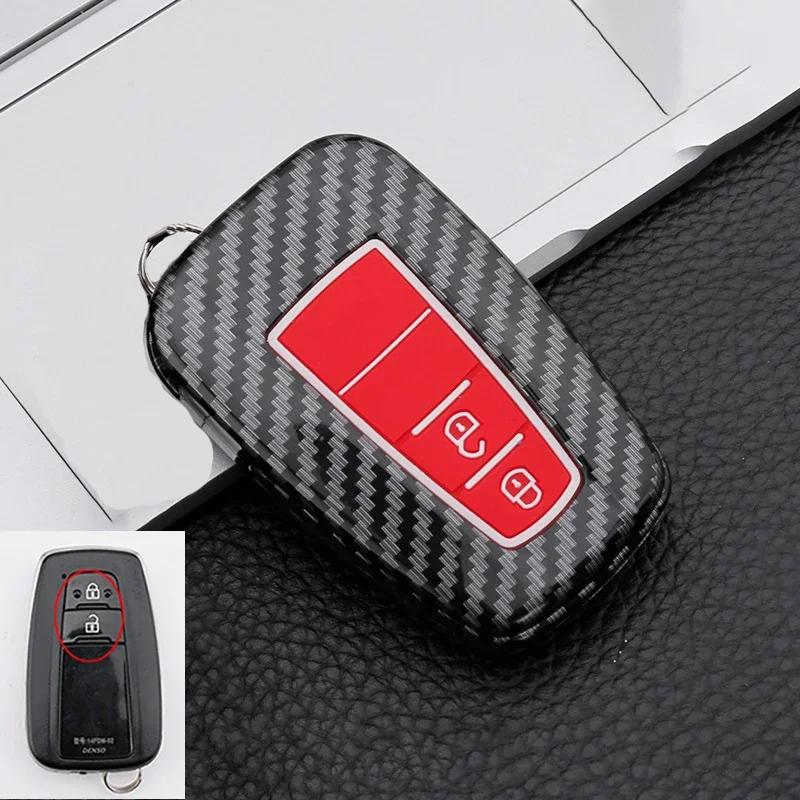 ABS Carbon Fiber Car Key Case Cover Shell For Toyota Prius Camry Corolla CHR C-HR RAV4 Land Cruiser Prado Protector Accessories