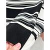 Summer Women's Striped Square Neck Knit Crop Top Slim Fit