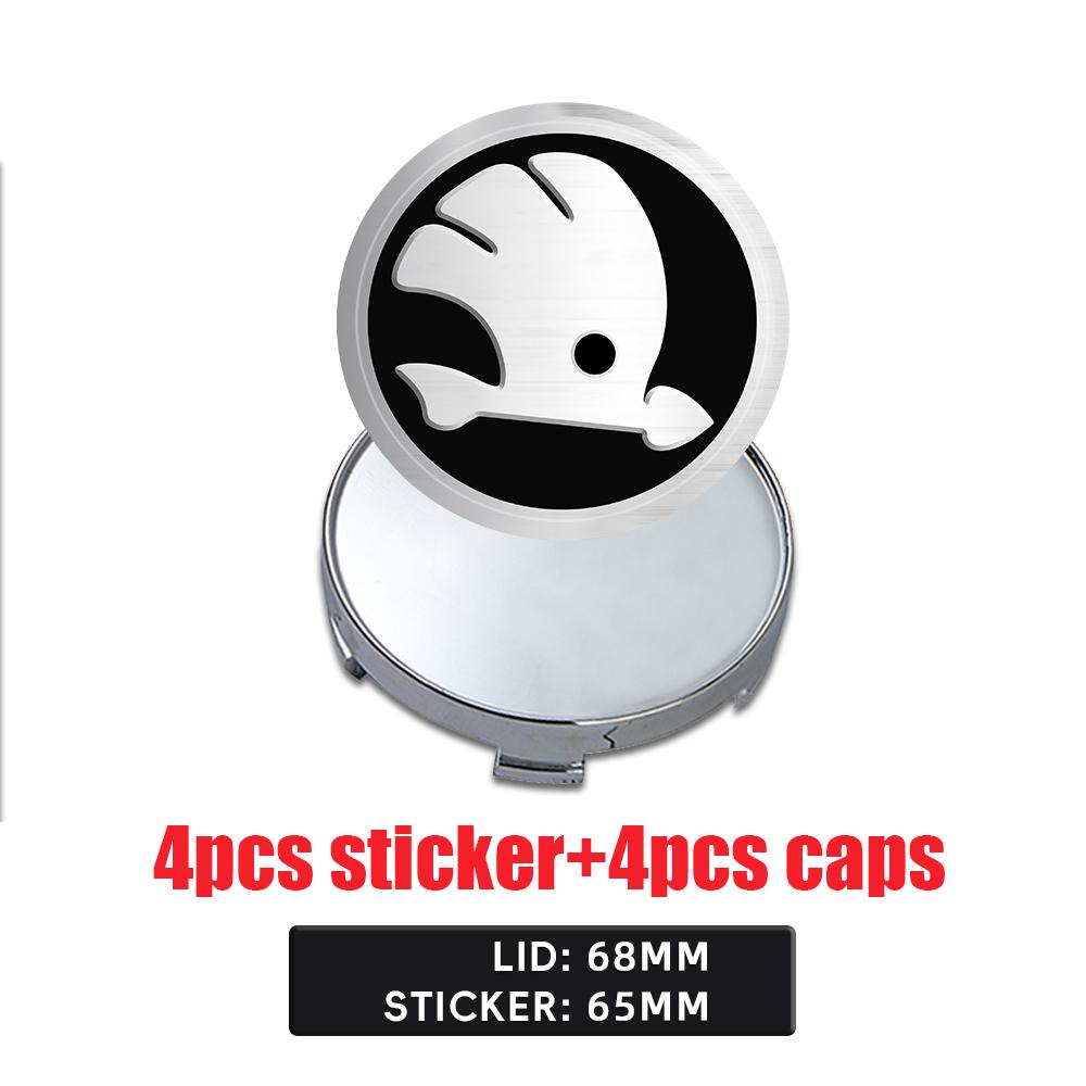2025 Neu 4 Stück 56/60/65/68MM Radnabendeckel Aufkleber Felgenabdeckung Für Skoda Octavia A5 3 2 VRS Vision Kodiaq Favorit Rapi