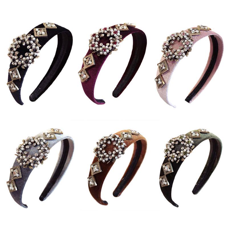 Buy Boutique Headband Faux Pearl Flower Leaf Wide Hair Hoop Glitter