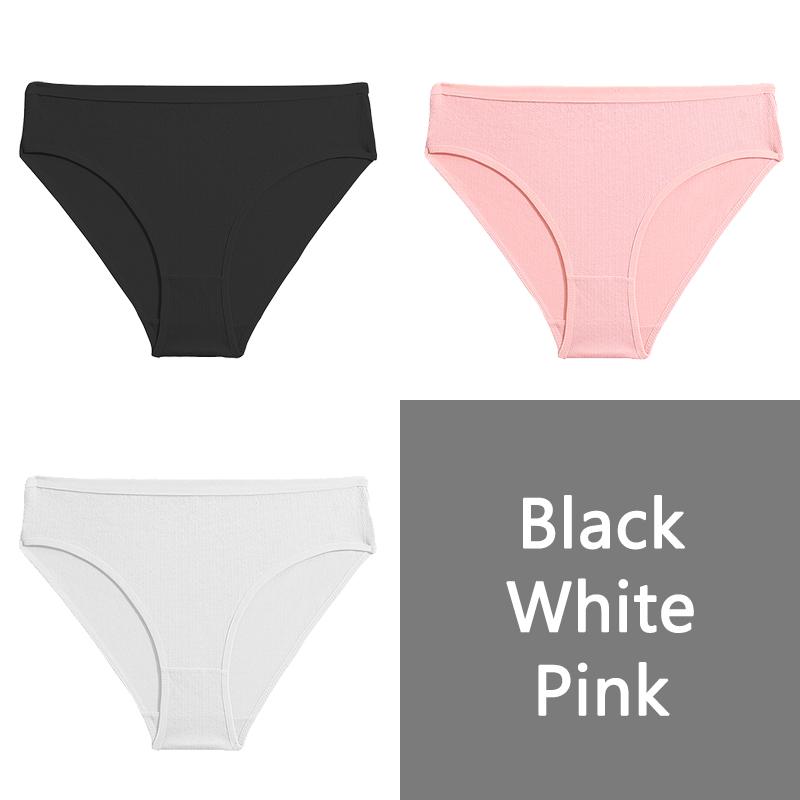 

FINETOO 3Pcs S-XL Cotton Panties Women Low-rise Briefs Underpants Ladies Comfortable Underwear Fashion Jacquard Panty Lingerie S