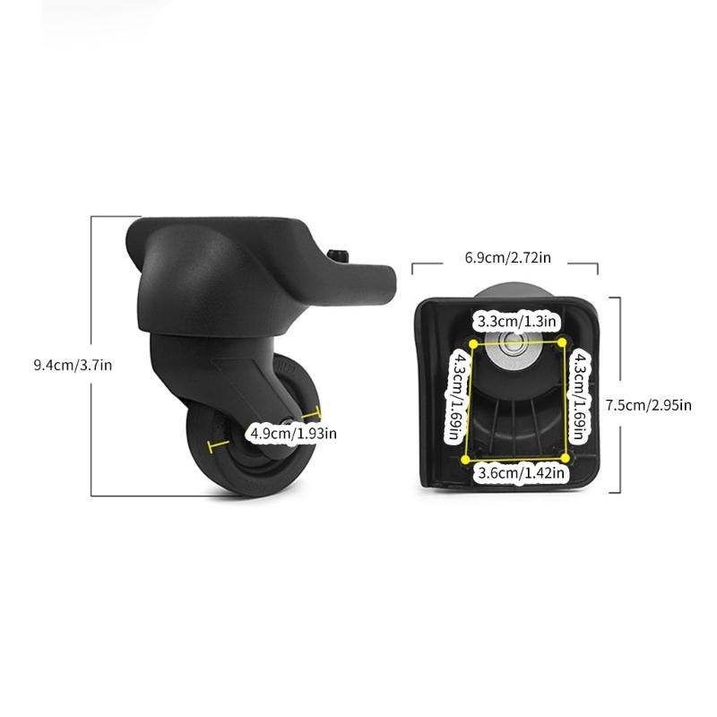 4PCS Practical Suitcase Wheels Replacement Quiet Spinner Casters 360 Degree Rotation Replace Accesories For Luggage