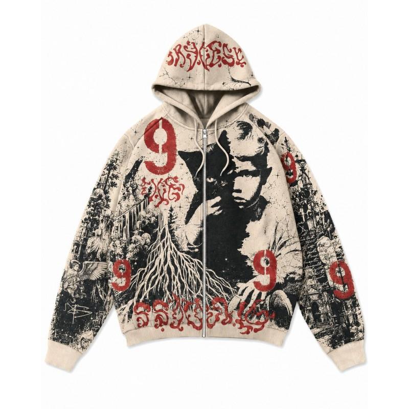 2026 Stand-Up Collar Unisex 3D Printed Hooded Sweatshirt Casual Loose Fit Long Sleeve Pullover Youth