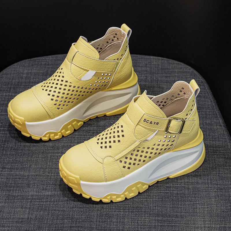 Thick-soled hollow-out breathable women's sandals 2025 summer new casual fashion one 2025 Wenzhou source factory women's shoes