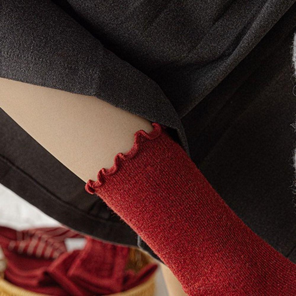 Sweet New Year Christmas Socks Wool Female Hosiery Gift Red Socks  Christmas