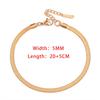 Blade Chain Anklets for Women Gold Bracelet On The Leg Stainless Steel Snake Chains Beach Accessories Jewelry C046