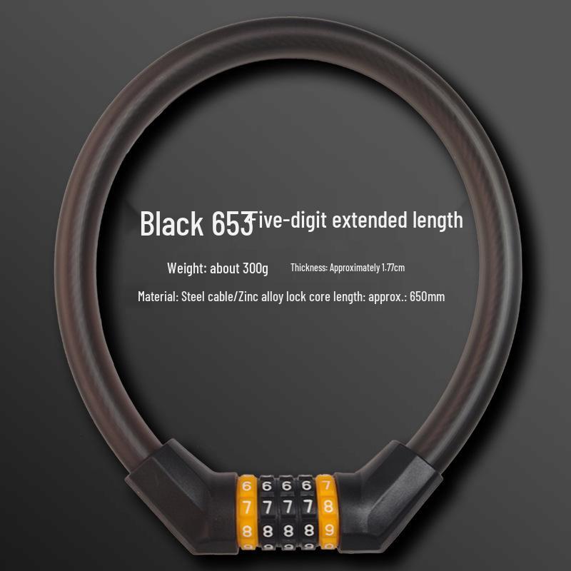 Waterproof Anti-theft Steel Cable Lock for Motorcycles, E-Bikes, and Helmets