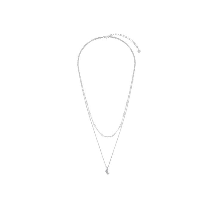 Luxenter Collier argent 925 avec zirconium brillant finition en rhodium - Lisvau