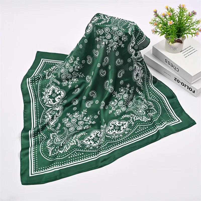 Syhood 70cm Square Satin Head Scarves Satin Bandanas for Women Satin Headband Scarves Silk Feeling Scarf Boho Headwear
