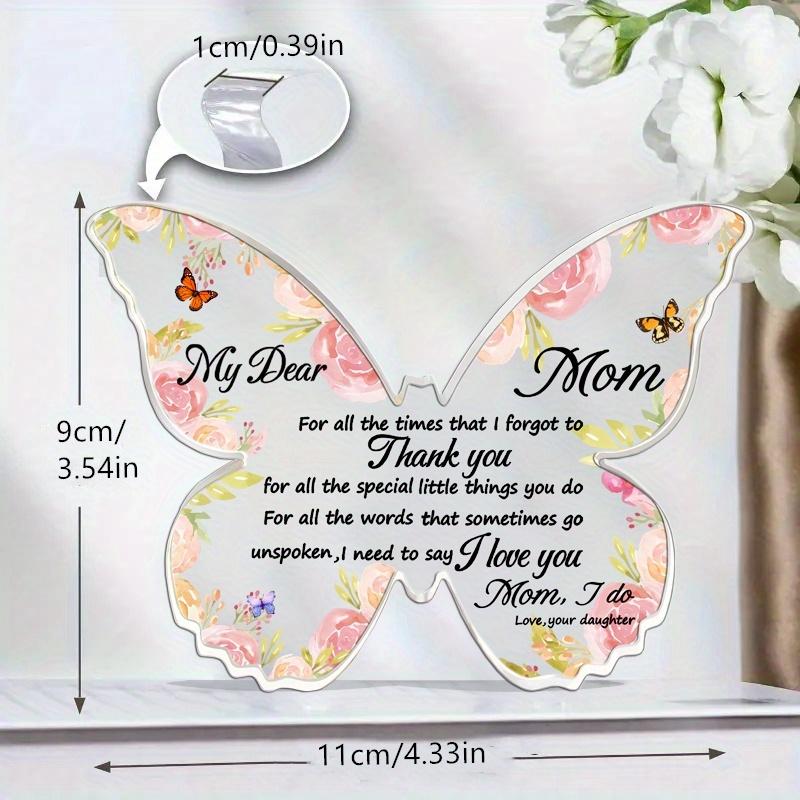 Mom’s Unique Gift: Butterfly Acrylic Souvenir (Daughter/Son). For Birthday/Christmas/Thanksgiving/Mother’s Day.
