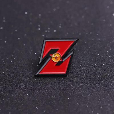 Exquisite rote Z-förmige Anstecknadel, Anime- und Film-Peripherie-Anstecknadel, exklusives Logo-Schmuckgeschenk für gesellschaftliche Zusammenkünfte.