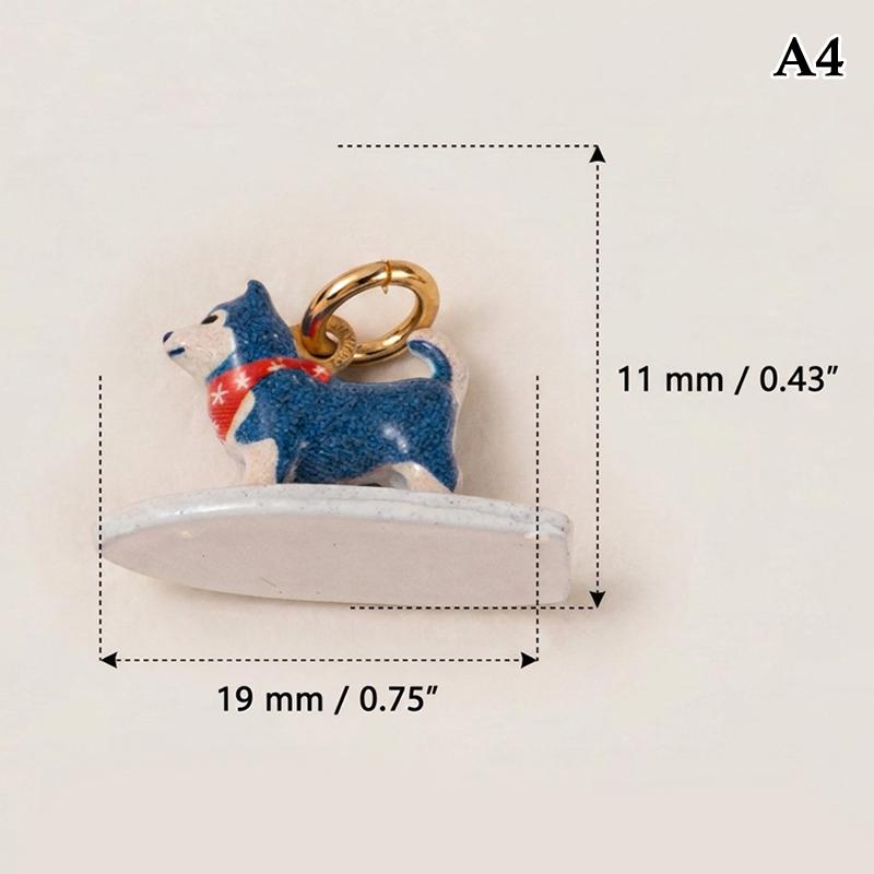 Copper Surfing Dog Hanging Ornaments Hand Painted Multiple Breeds Diy Pendant Charms For Coastal Home Decor Holiday Gifting