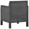 Garden Chair with Cushion Anthracite 63 X 65 X 76 Cm PP Rattan