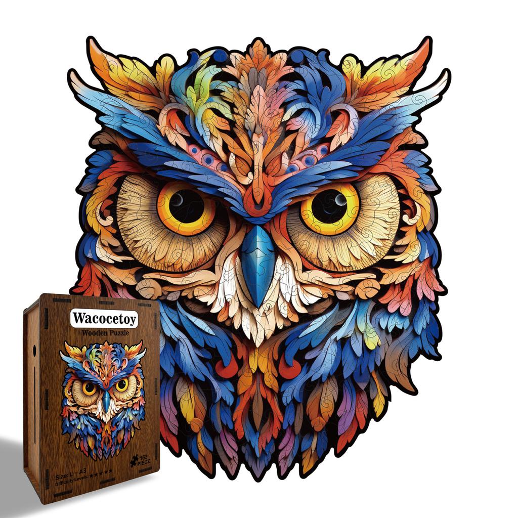 Owl Puzzle Wooden Special-Shaped Splicing Toy Youth Puzzle Decompression Manual Puzzle