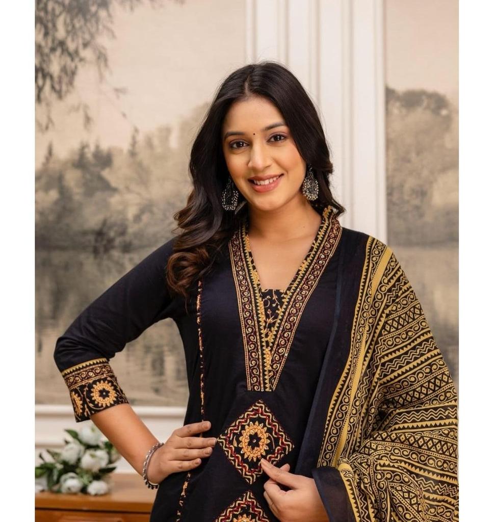 Women Bollywood Cotton Top Tunic Kurta Pant Dupatta Set Indian Designer Ethnic Wear Salwar Suit