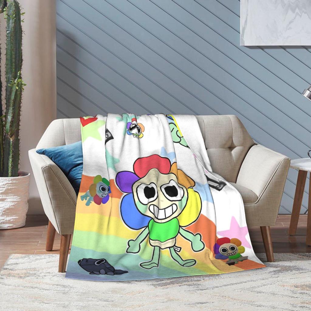 Tecknad Dandy Astros Dandys Värld Spelfilt Multi-storlek Mjuk Luddig Plysch Pläd för Soffa Soffa och Säng