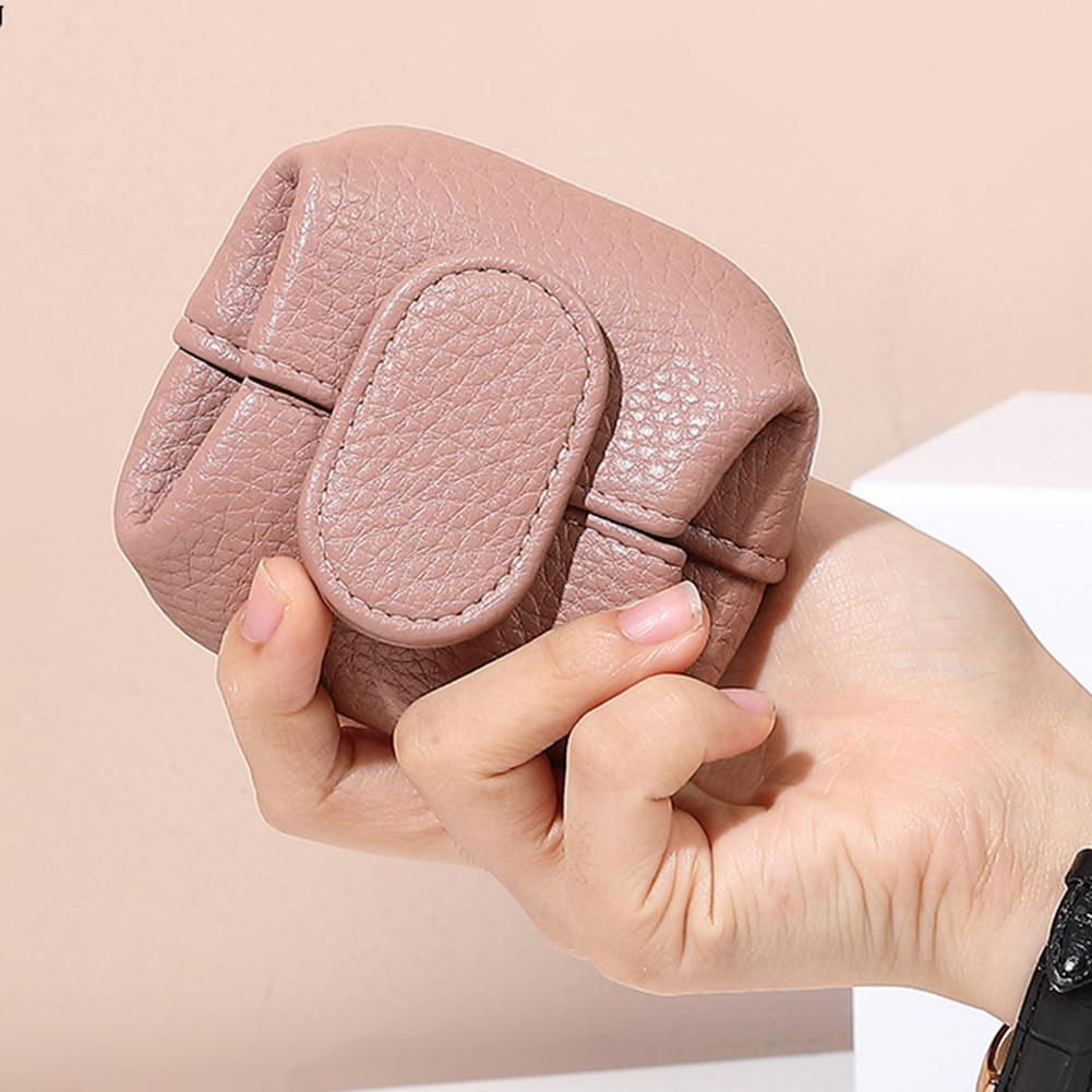 Mini Coin Purse Solid PU Wallets Earphone Storage Bag Casual Leather Storage Bag Coin Pocket Purse for Daily Use