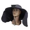 Sun Hat with Solar Fan 3 Wind Speeds Outdoor UPF50 Sun Hat Wide Brim Fishing Hat with Neck Flap USB Charging