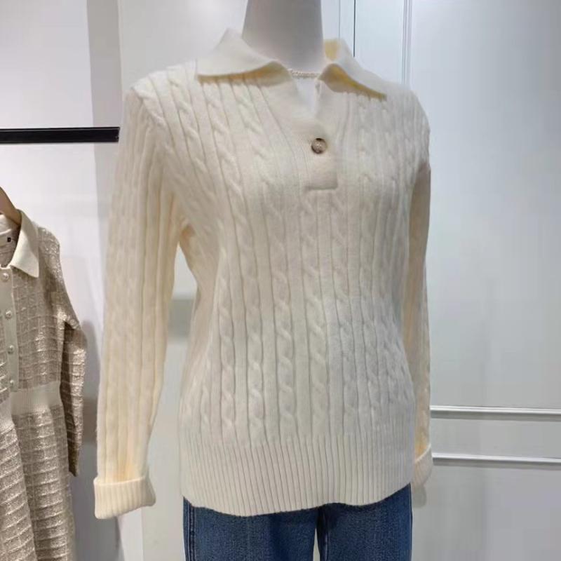 New Fashion Women Autumn Pullover Sweater Long Sleeve Turn Down Collar Winter Knitwears Jumpers Loose Knitted Sweaters for Women Elegant Tops 25311