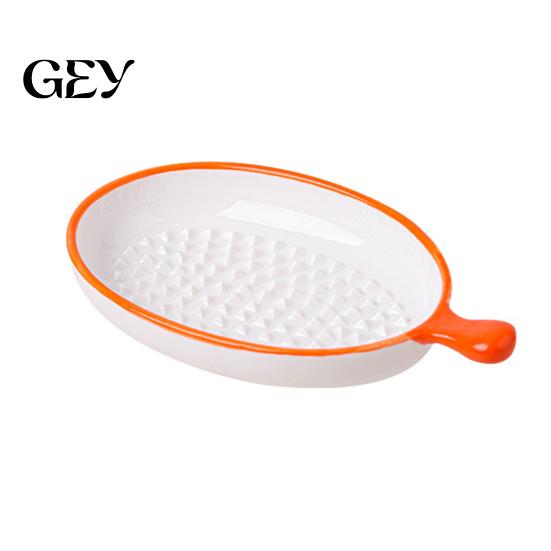 Kitchen Prep Tool Ceramic Garlic Grater Plate for Food Prep, Multifunctional Ginger And Parmesan Mincer Dish, Non Slip Masher Bowl Cheese Nutmeg