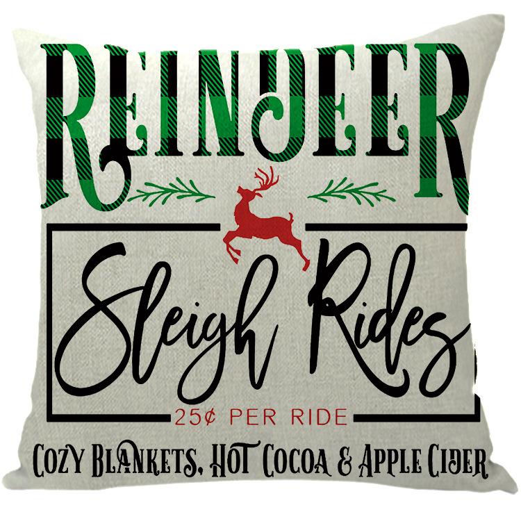 New Santa Claus Christmas Tree Printed Cushion Car Sofa Cushion Set Christmas Decoration