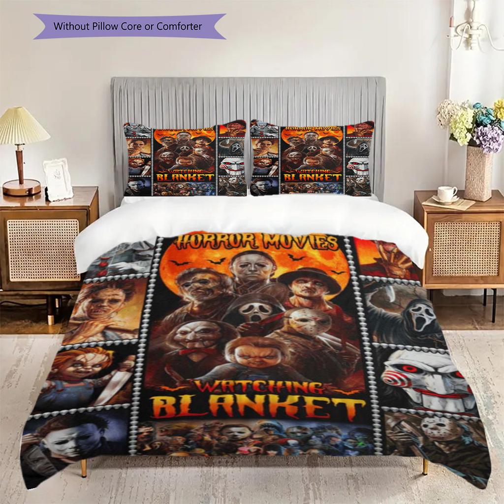 Clown Horror Set Bedding 1 Duvet Cover 2 Pillowcase Without Core Soft And Comfortable Christmas Birthday Gift Bedding Set Bedding