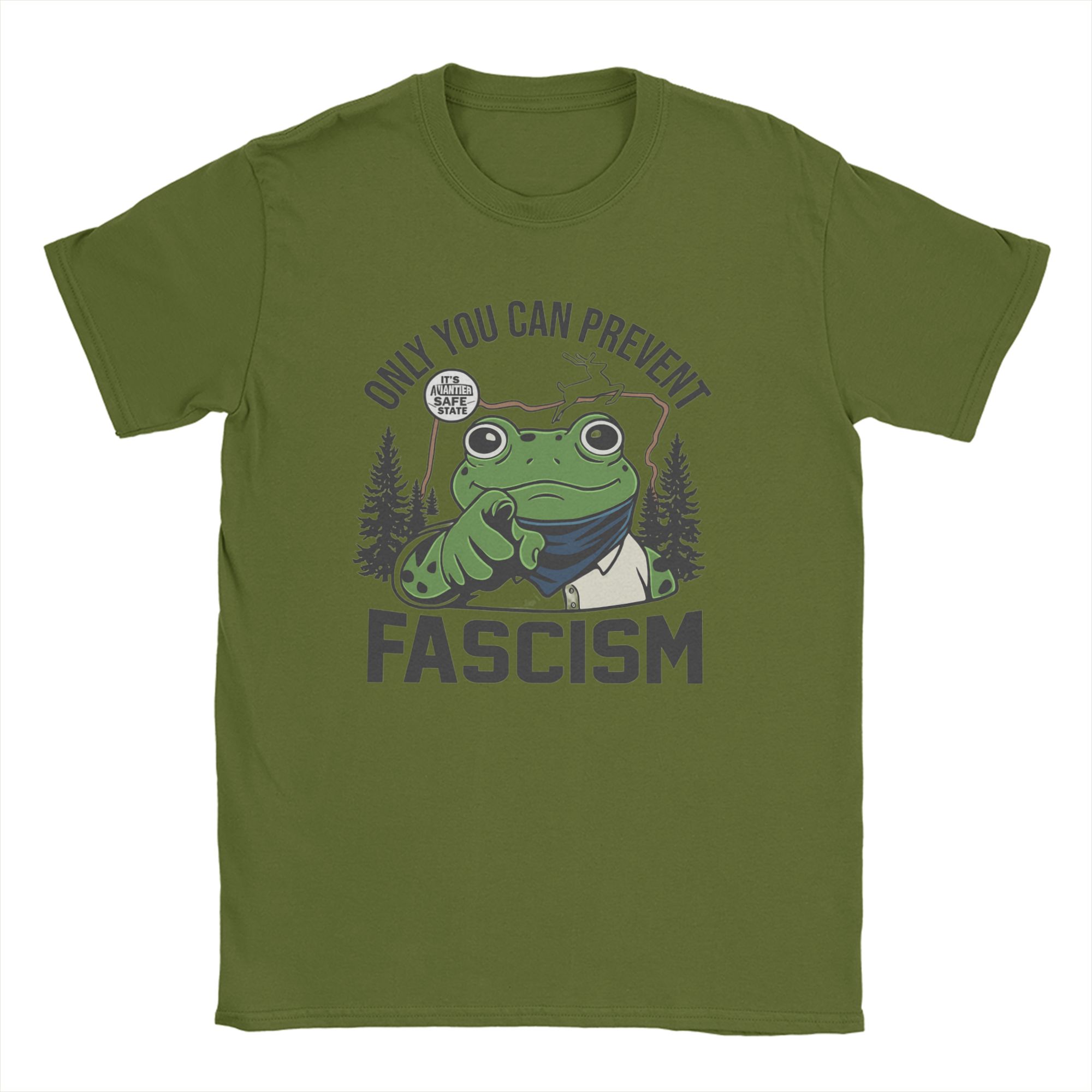 

Casual T-Shirt Summer Portland Frog Resist Hip Hop T-Shirts Cotton Tee Shirt for Adult Y2K Basic Pattern Short Sleeve Clothing 4XL