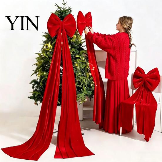 Birthday Stage Decoration Large Burgundy Velvet Bow, Giant Hanging Wall Decor for Holiday Party Ornament Wedding Backdrop, Christmas Tree Topper,