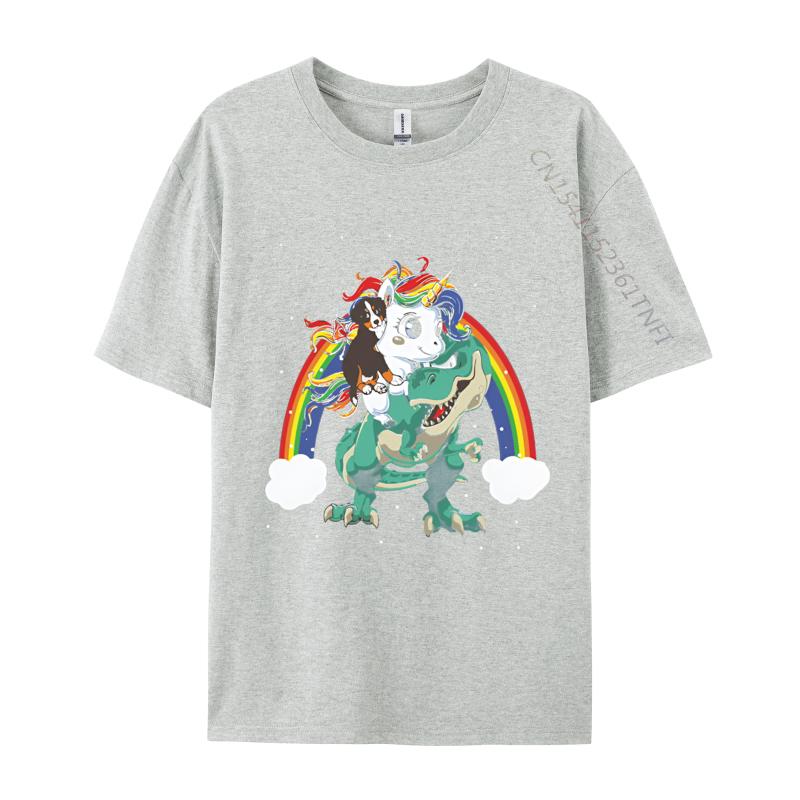 Mode Lässiges T-Shirt Berner Sennenhund Einhorn Reiten Dinosaurier T-Shirts Locker Sitzend Brüder Herren T-Shirt