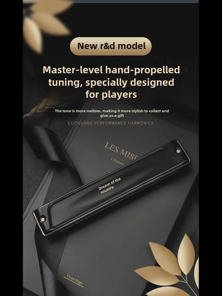 Guozhimeng 24/28-Loch Performance-Mundharmonika, polyphone Tonarten C/F/A/D/B