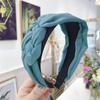 Women's Pure Color Simple Fabric Handmade Twist Braid Knotted Wide Side Hair Band