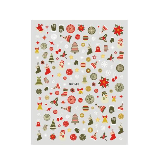 Wykwintne naszywki na paznokcie Wzory świąteczne Różne style Zrób to sam