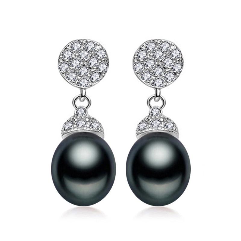 

LSOOYH серьги с натуральным пресноводным жемчугом, модные богемные роскошные свадебные длинные серьги для женщин чёрный