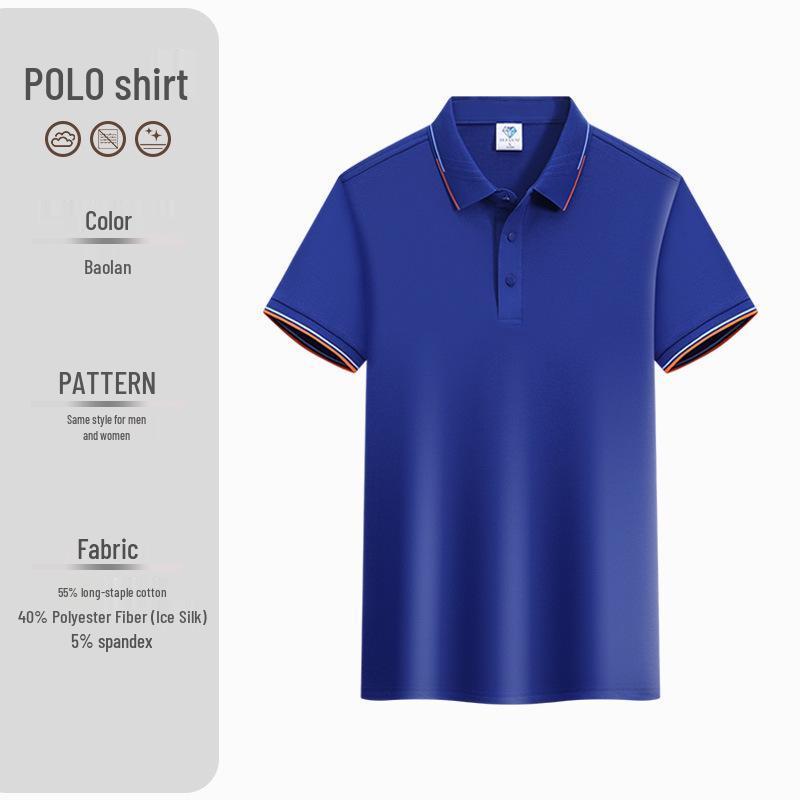 Custom Plus Size Cotton Polo Shirt with Logo Printing - Short Sleeve Lapel Design for Workwear