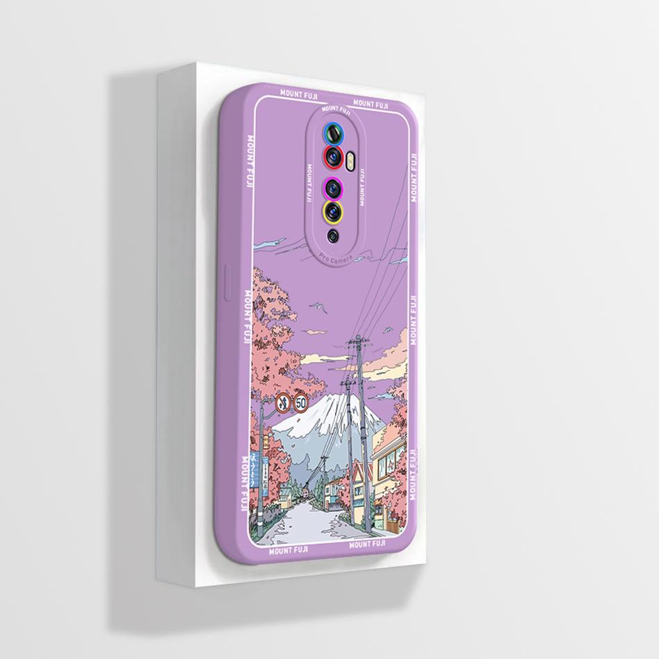 Quadratische Flüssigsilikonhülle für OPPO Reno 2 Reno2 2Z 2F Z F Linsenschutz Stoßfest Weiche Handyhüllen Rückseite Reno2F Reno2Z
