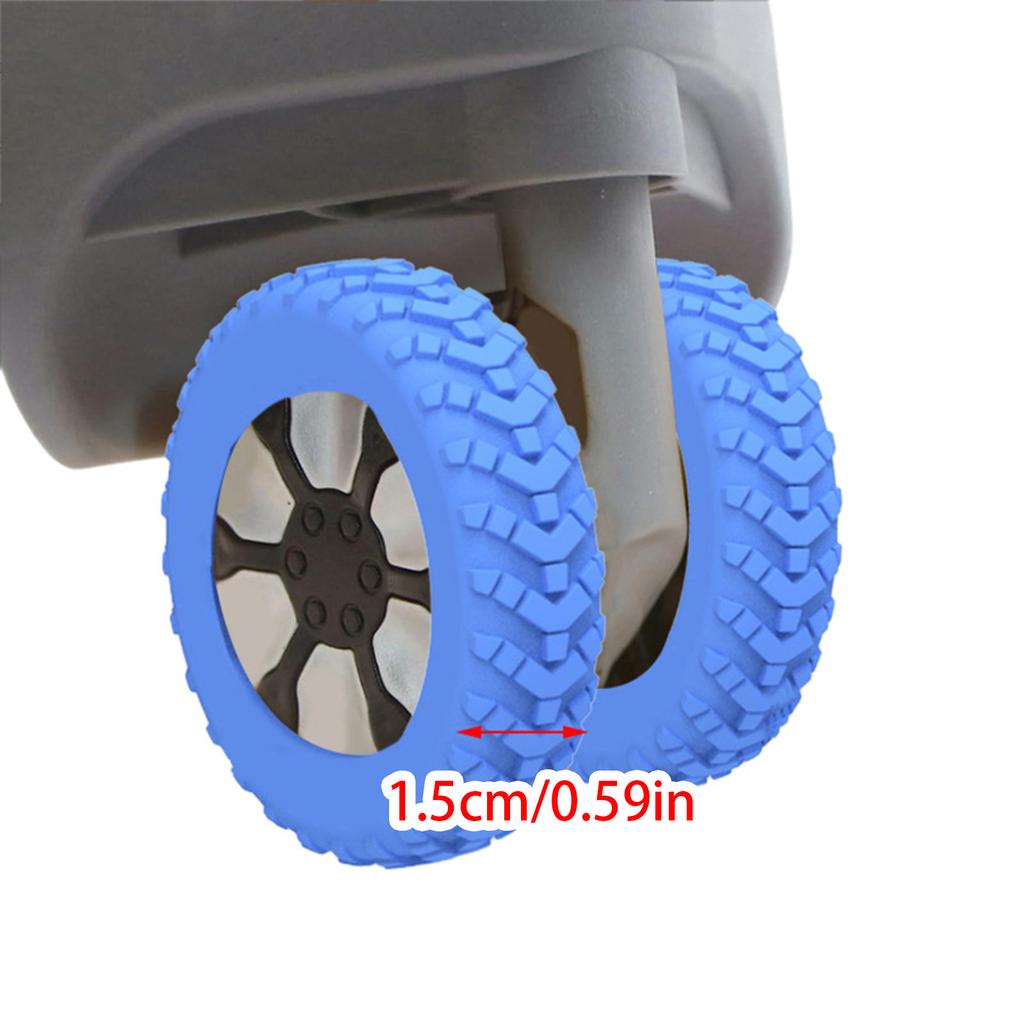 4pcs Durable Silicone Luggage Wheel Protectors Cover for Suitcases and Office Chairs